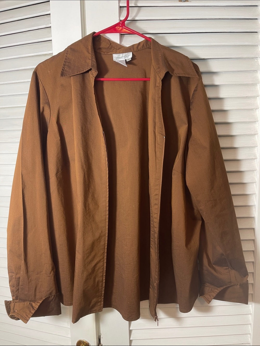 Coldwater Creek Brown Zip Up Shirt Jacket